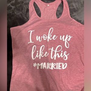 #Married - I Woke Up Like This - wedding bride tank top